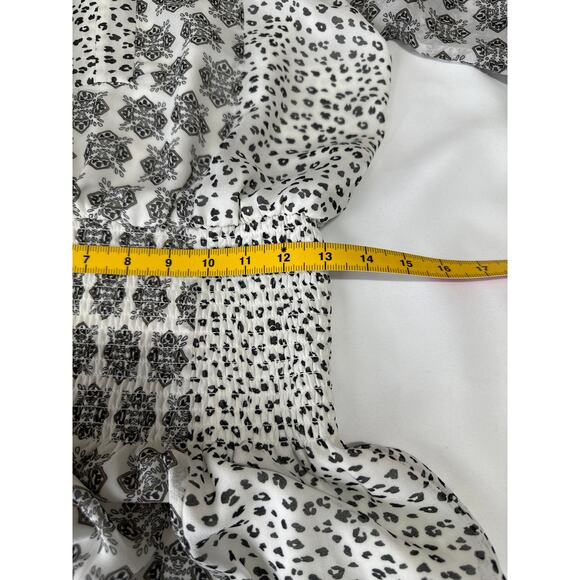 White House Black Market Womens Mixed Print Tiered Blouson Dress Size XS - Picture 8 of 9